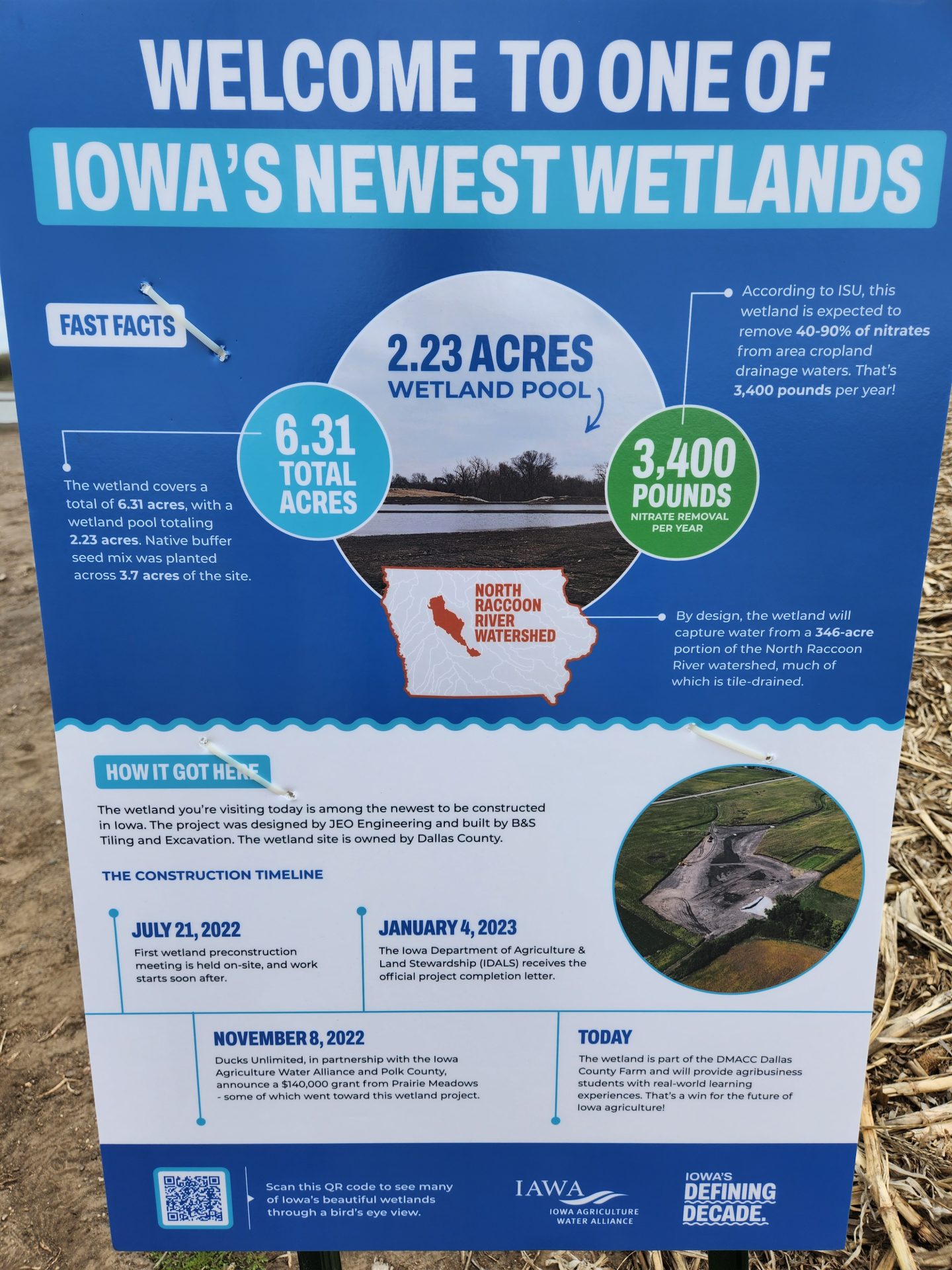 DMACC adds water quality wetland to Dallas County farm