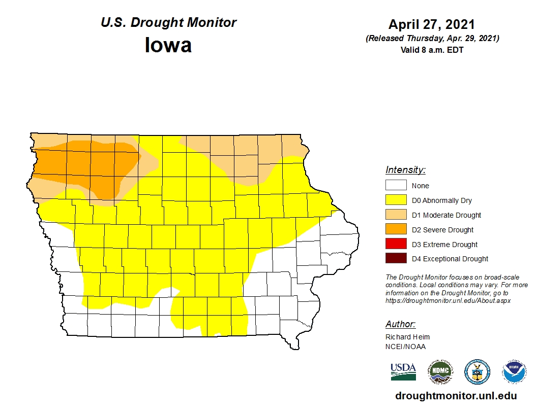 Moderate drought conditions emerge in northeast Iowa