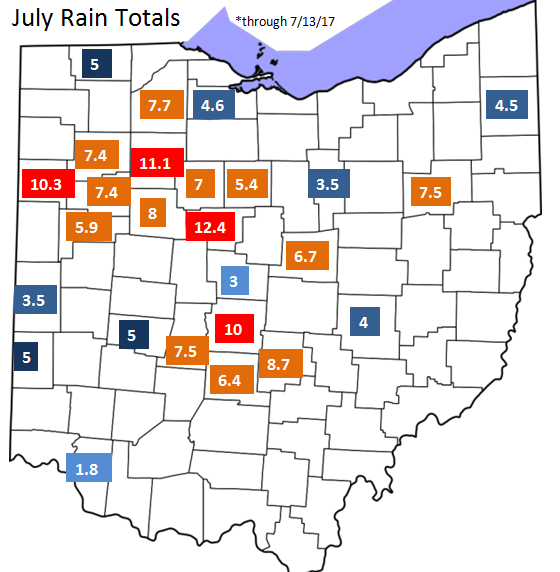 Ohio?s July rainfall totals?so far