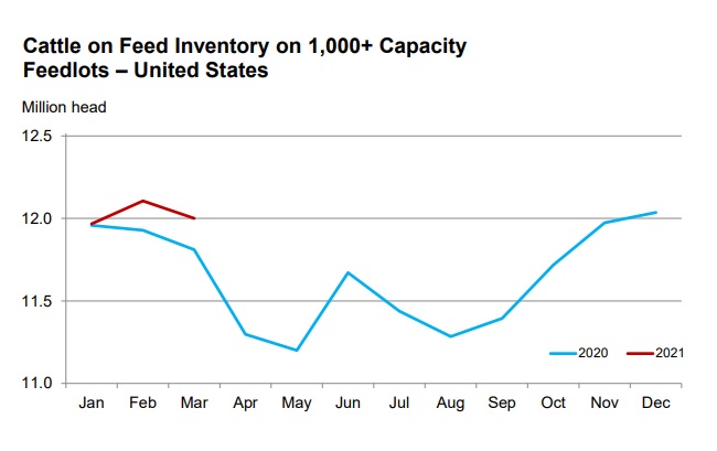 U.S. Cattle on Feed up 2%, USDA says