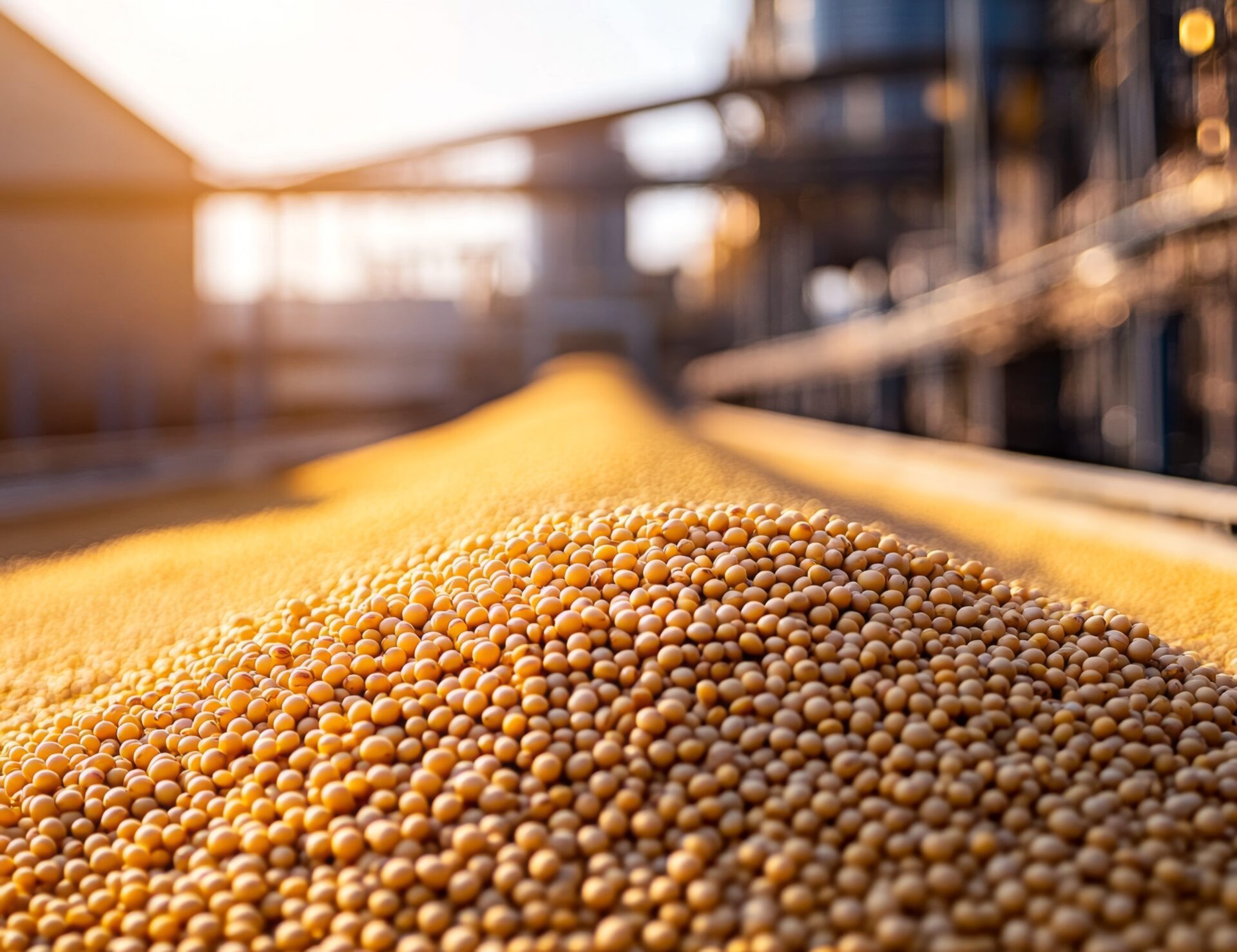 Soybean processing plant conveyor belt