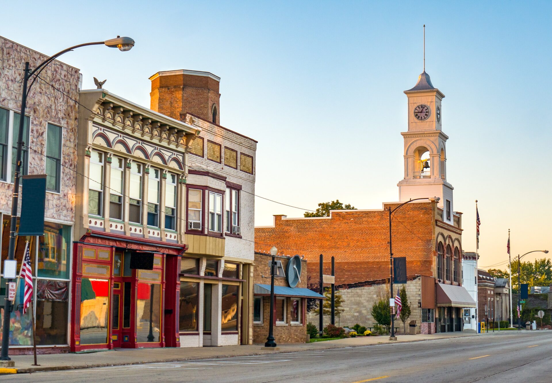 A quaint prototypical American midwestern small town A quaint prototypical American midwestern small town