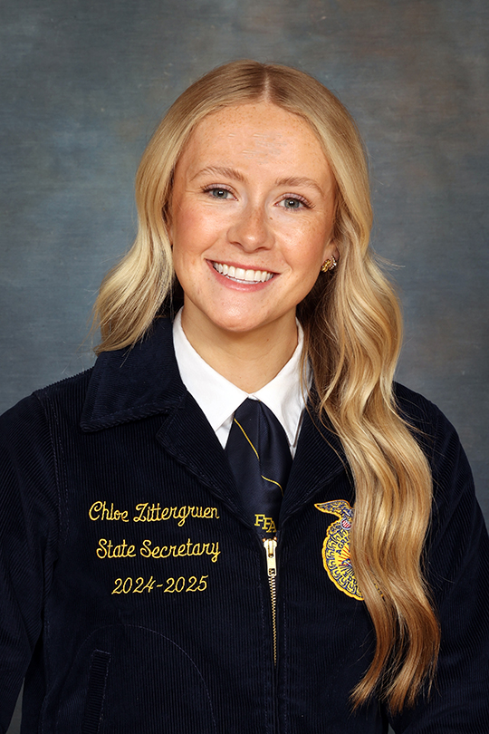 Iowa FFA President Chloe Zittergruen.