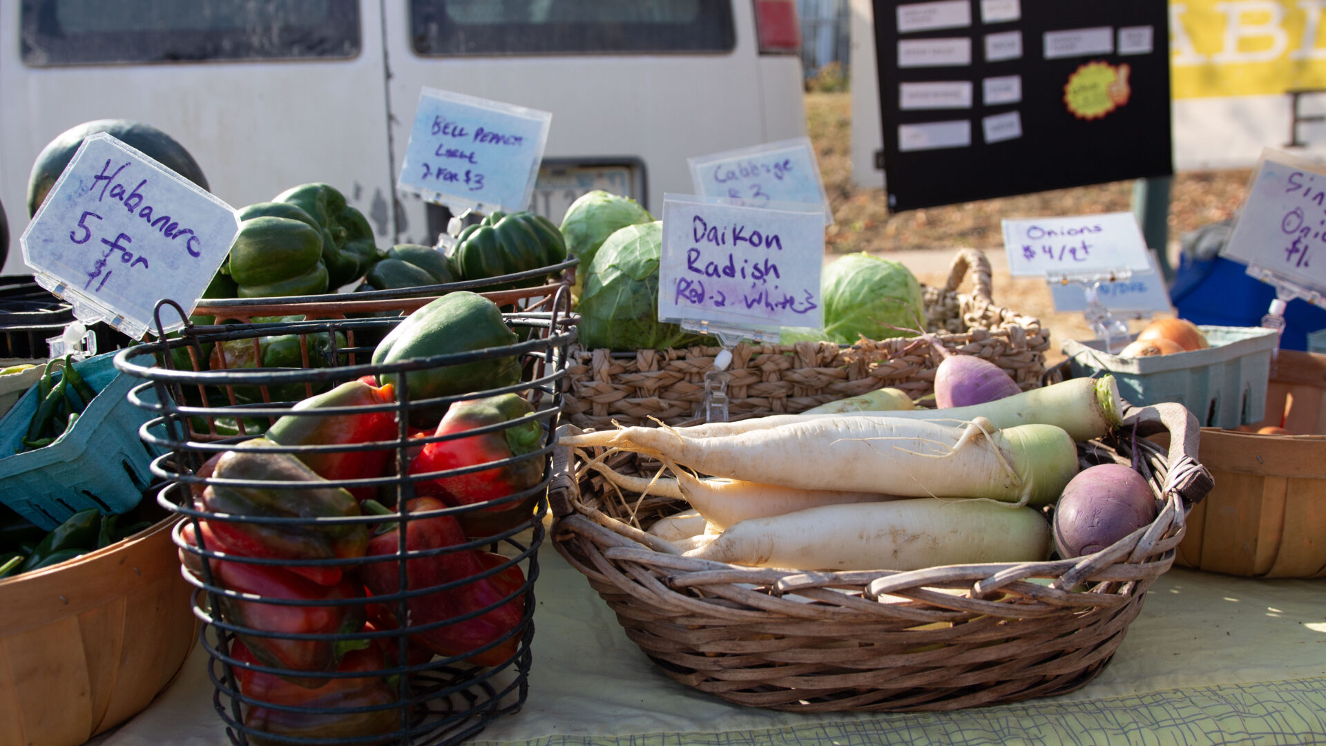 Produce at farmers market.